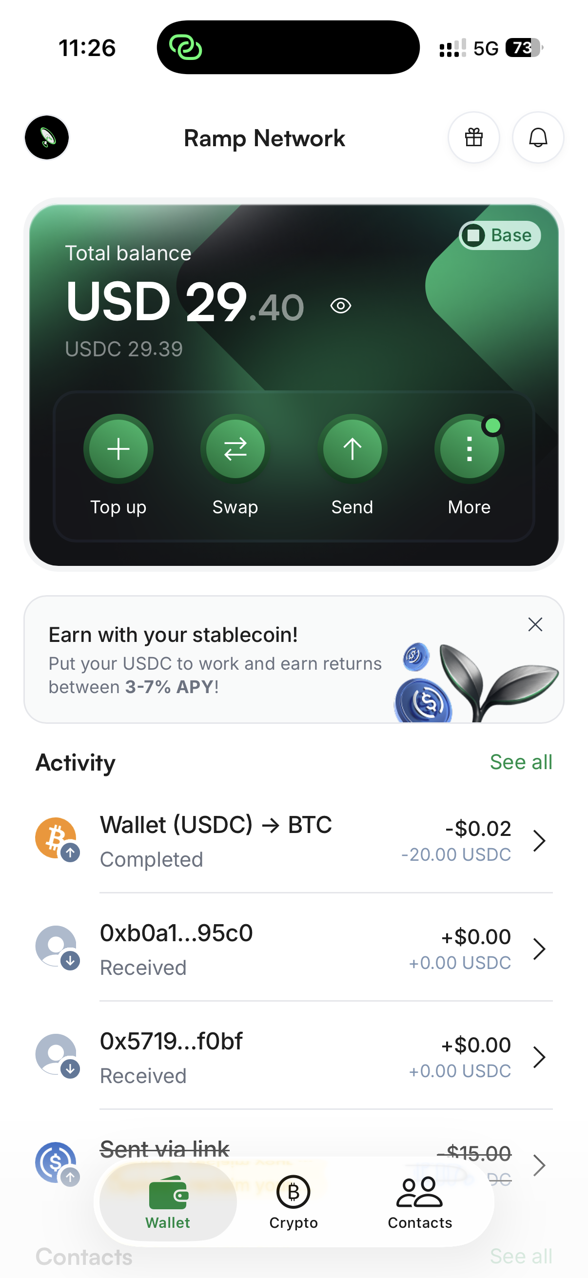 Wallet before: $29.40