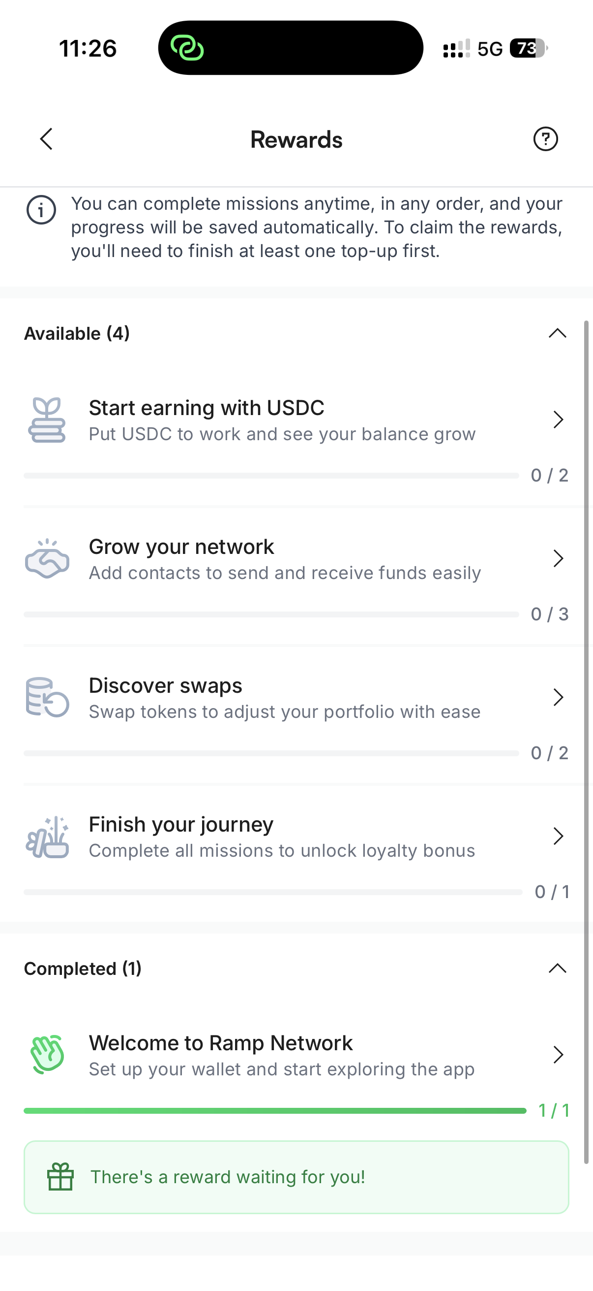 Missions: no amounts